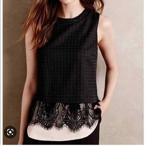 Anthropologie Greylin Black & Pink Tank Blouse